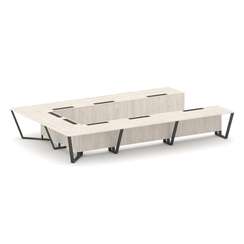 Steel Meet Стол переговорный П-образный KD-PR.B.SP-15P Денвер Светлый/Металл Антрацит 4800*3200*750