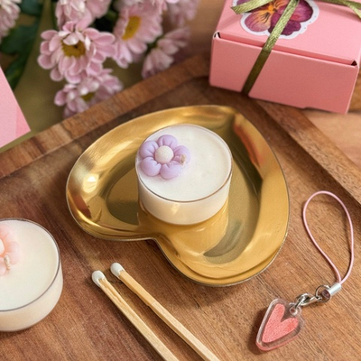 микро свеча "сиреневый цветочек"