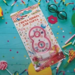 Свеча для торта Цифра С Днем Рождения «8» 6 см, розовый