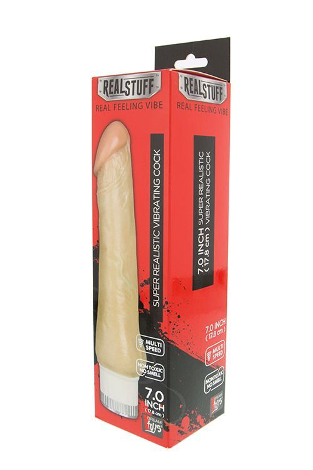 Реалистичный мультискоростной вибратор REALSTUFF 7INCH VIBRATOR - 17,8 см. (Цвет: телесный)