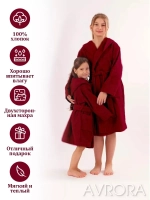 Халат детский махровый "Элит" с капюшоном, цвет: 945-Бордовый