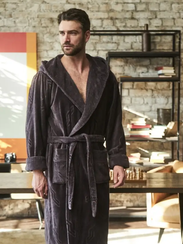 Халат мужской DOMINIC с капюшоном Антрацит "Polens"