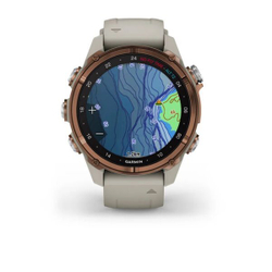 Умные часы Garmin Descent MK3i - 43 мм Бронзовый титан с PVD-покрытием, силиконовый ремешок французского серого цвета и трансивер Descent T2