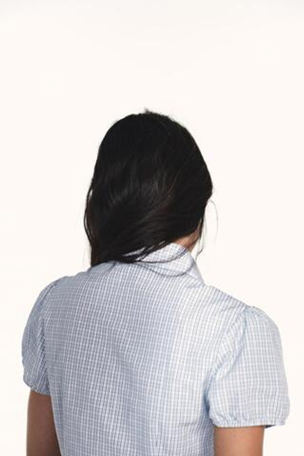 ZARA РУБАШКА ИЗ ПОПЛИНА В КЛЕТКУ, КОРИЧНЕВО-СИНИЙ