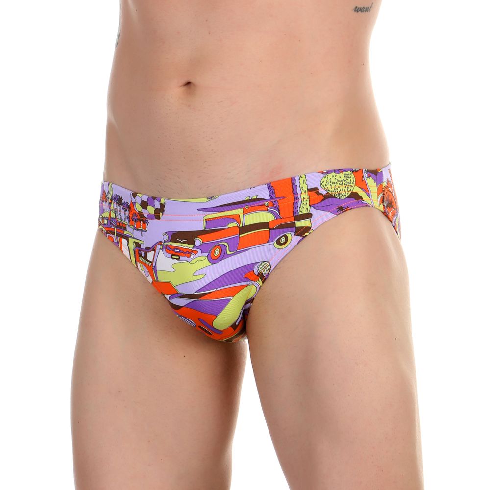 Мужские плавки фиолетовые с принтом Boefje