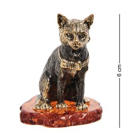 Народные промыслы AM-1045 Фигурка «Кот Шеба» (латунь, янтарь)