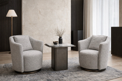 Кресло Верона(Verona) вращающееся, букле серый Orso-SER/бронза 70x77x80см Garda Decor