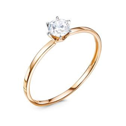 Кольцо из золота с фианитами