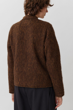 Жакет с карманом из коричневой шерсти