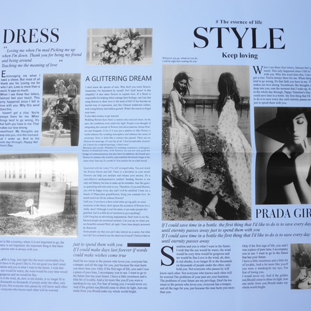 ЛИСТ &quot;Газета&quot; 56*56/10шт НЕЖНО-ГОЛУБОЙ