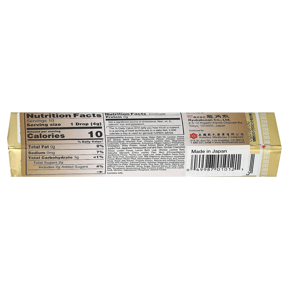 Ryukakusan, освежающие травяные капли для горла, мед и молоко, 10 капель, 40 г (1,4 унции)