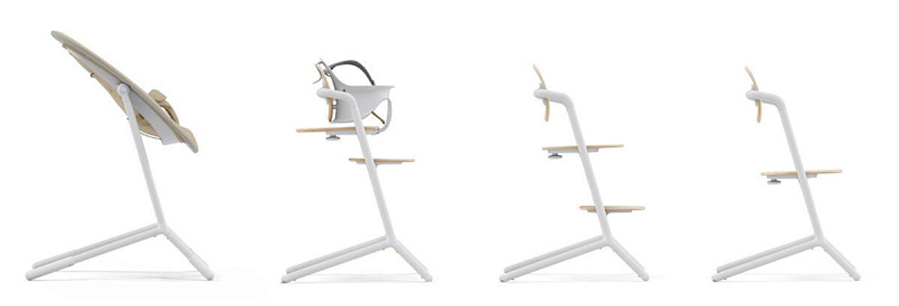 Стульчик для кормления Cybex Lemo 4 в 1 с мягкими чехлами Comfort Inlay Sand White/Pearl Pink