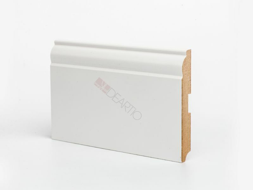 Плинтус напольный белый U104 120 мм МДФ 120x16x2050