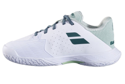 Детские Кроссовки теннисные Babolat Propulse 3 Junior Wimbledon All Court - белый/темно-зеленый