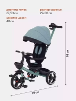 Детский трехколесный велосипед RANT RB200 "GRAVITY" (Ocean green)