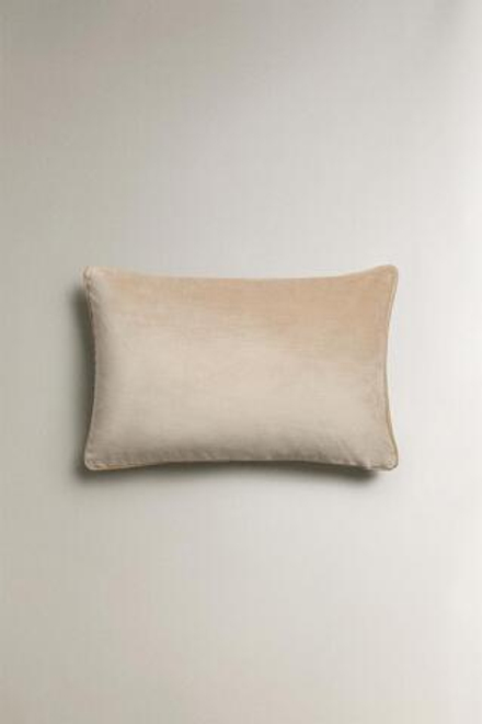 ZARA HOME БАРХАТНЫЙ ЧЕХОЛ ДЛЯ ДЕКОРАТИВНОЙ ПОДУШКИ,БЕЖЕВЫЙ