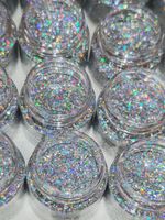 Блёстки Глиттеры 801-06мм - Серебро голографик - универсальные