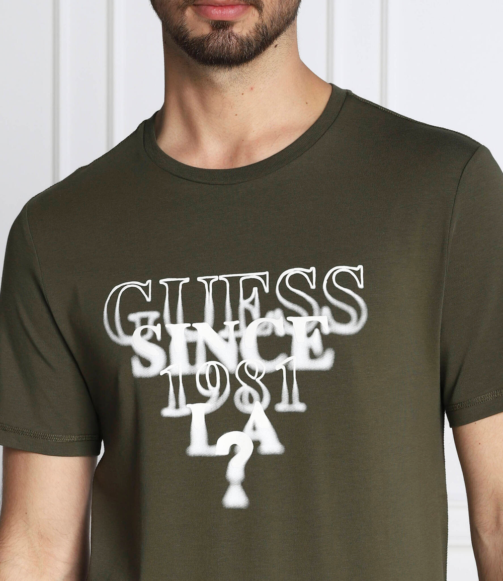 футболка blurry GUESS - зеленый(M2YI44 J1311)