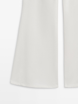Massimo Dutti Джинсы с высокой талией и расклешенным кроем, белый