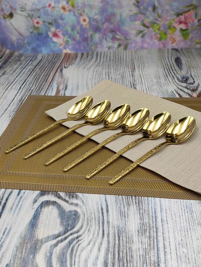 Набор столовых ложек 6 шт. из нержавеющей стали "Рельеф"