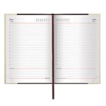 Ежедневник недатированный А5 (138х213 мм) BRAUBERG "De Luxe", комбинированная кожа, 160 л., золотой срез, коричневый/бежевый, 123403