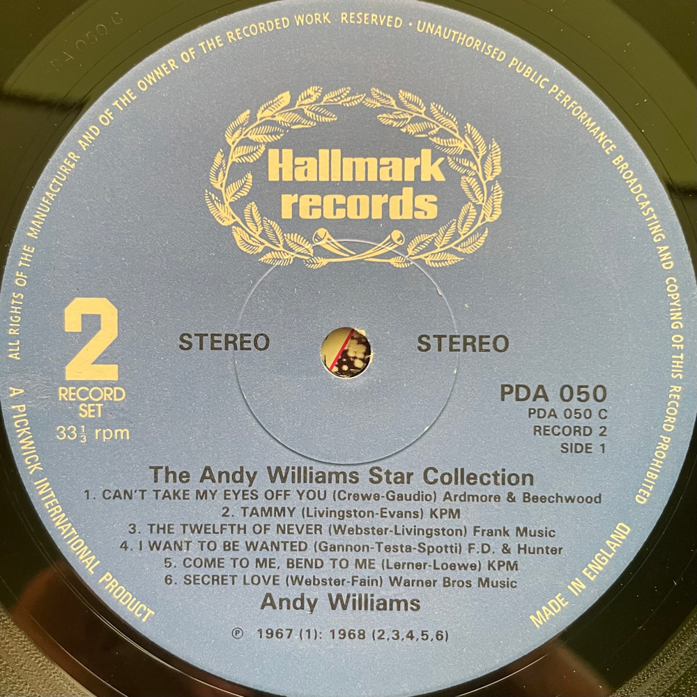 Andy Williams ‎– The Andy Williams Star Collection 2LP (Англия)