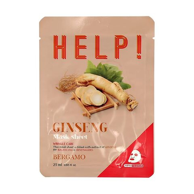 Bergamo Help Mask Pack Ginseng 25 ml,Маска для лица с экстрактом женьшеня 25 мл