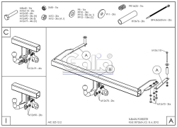 Фаркоп оцинкованный Galia S072A для Subaru Forester 1997-2008(паспорт и сертификат в комплекте)(без электрики)