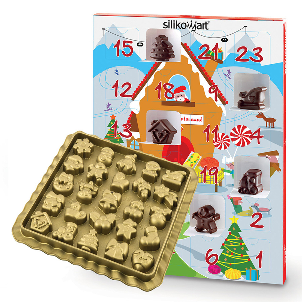 Форма для приготовления конфет Silikomart Xmas Countdown 39х23х3.5см силиконовая