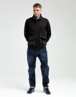 Худи We Don’t Care Rolled Up Zip Hoodie Black