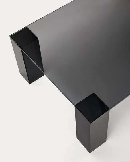 Журнальный столик Adularia, 140x60 см, закаленное стекло темно-серого цвета