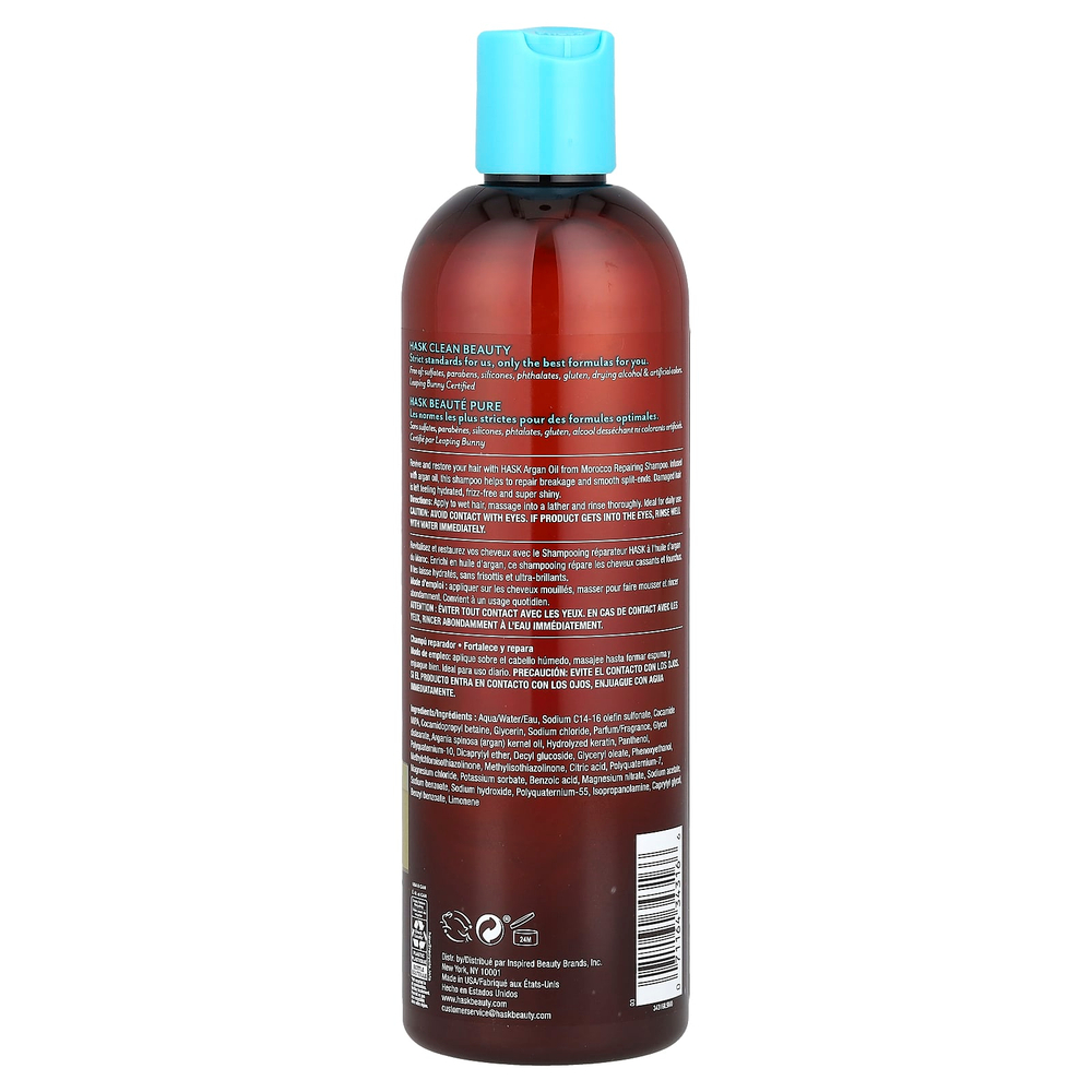 Hask Beauty, Марокко с аргановым маслом, восстанавливающий шампунь, 355 мл (12 жидк. унц.)