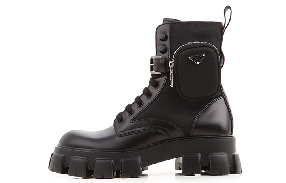 PRADA Monolith Ankle Boots Men"s Black