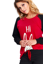 Молодежная пижама с забавным принтом (Размер: M) (Цвет: черный с красным)