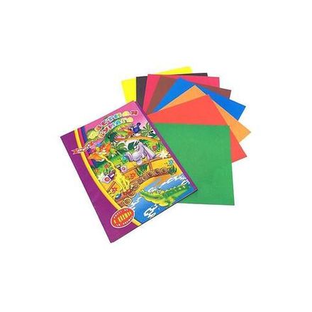 Цветная бумага А4, 16л. 8цв. Джунгли, офсет 65гр., в папке