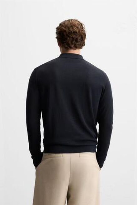 ZARA ТРИКОТАЖНОЕ ПОЛО, МОРСКОЙ СИНИЙ