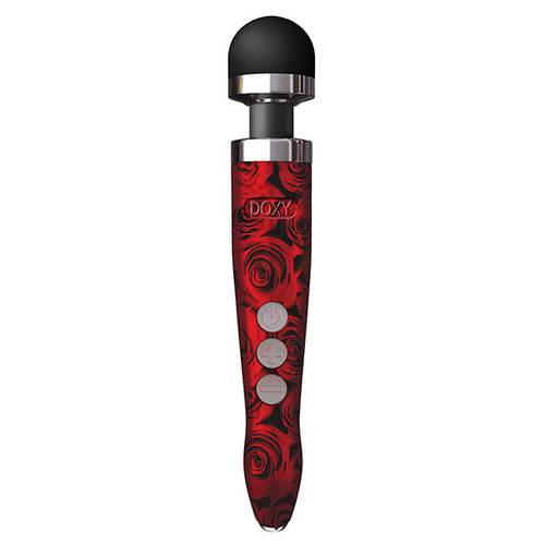 Беспроводной вибратор-вонд 28см принт Розы Doxy Die Cast 3R Massage Wand Roses