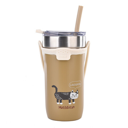 Термокружка / Кофейный термостакан Cusgutte Cafe "MATILDAsan", бежевый, 23-6711-1, KUSUGURU