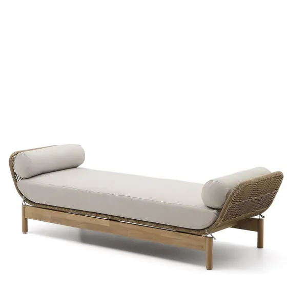 Кушетка Catalina из светло-серой веревки и массива акации