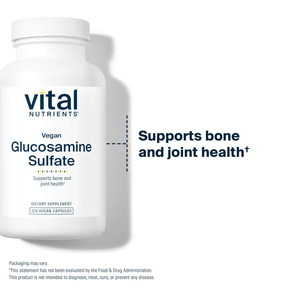 Vital Nutrients, Веганский сульфат глюкозамина, 120 веганских капсул (750 мг на капсулу)