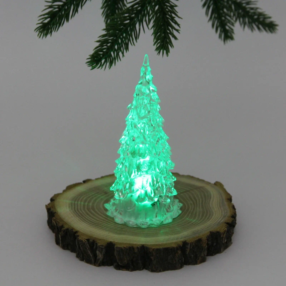 Сувенир с подсветкой «Кристальная ёлочка» 5,7*12,5 см (на батарейках 3 LR44)