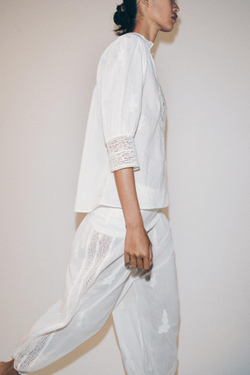 ZARA БЛУЗА С ВЫШИВКОЙ — ZW COLLECTION, ЭКРЮ