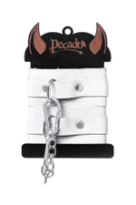 Белые узкие наручники-браслеты со скруглёнными углами