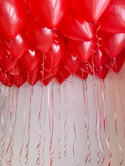Красные воздушные шары под потолок, 30шт №2665
