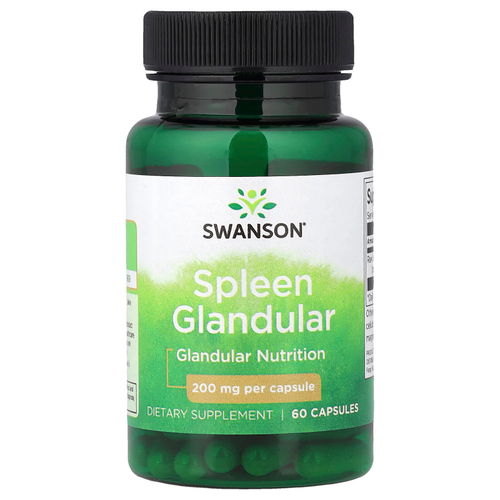 Swanson, Железа селезенки, 200 мг, 60 капсул