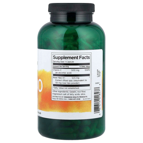 Swanson, C-500, витамин C с шиповником, 400 капсул