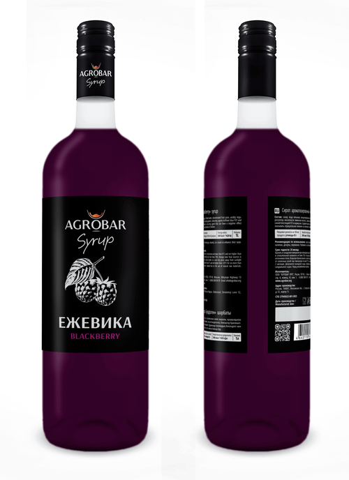Сироп «AGROBAR» со вкусом «Ежевика» (Blackberry Syrup), 1 л.