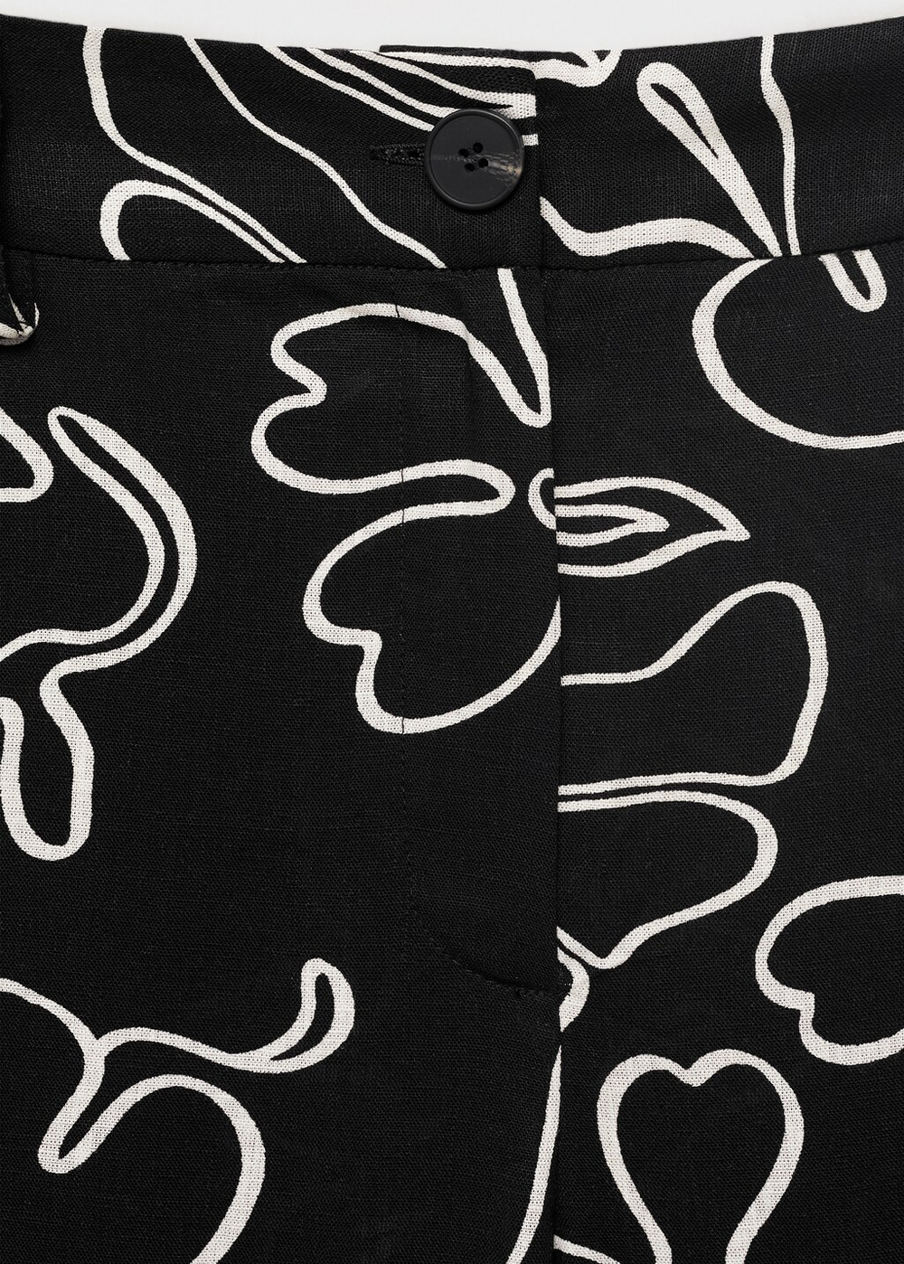 Брюки из смесового льна с цветочным принтом