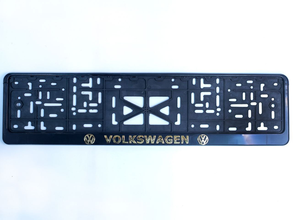 Рамка под номерной знак Volkswagen 90028 Тольятти (серебро/золото, книжка)