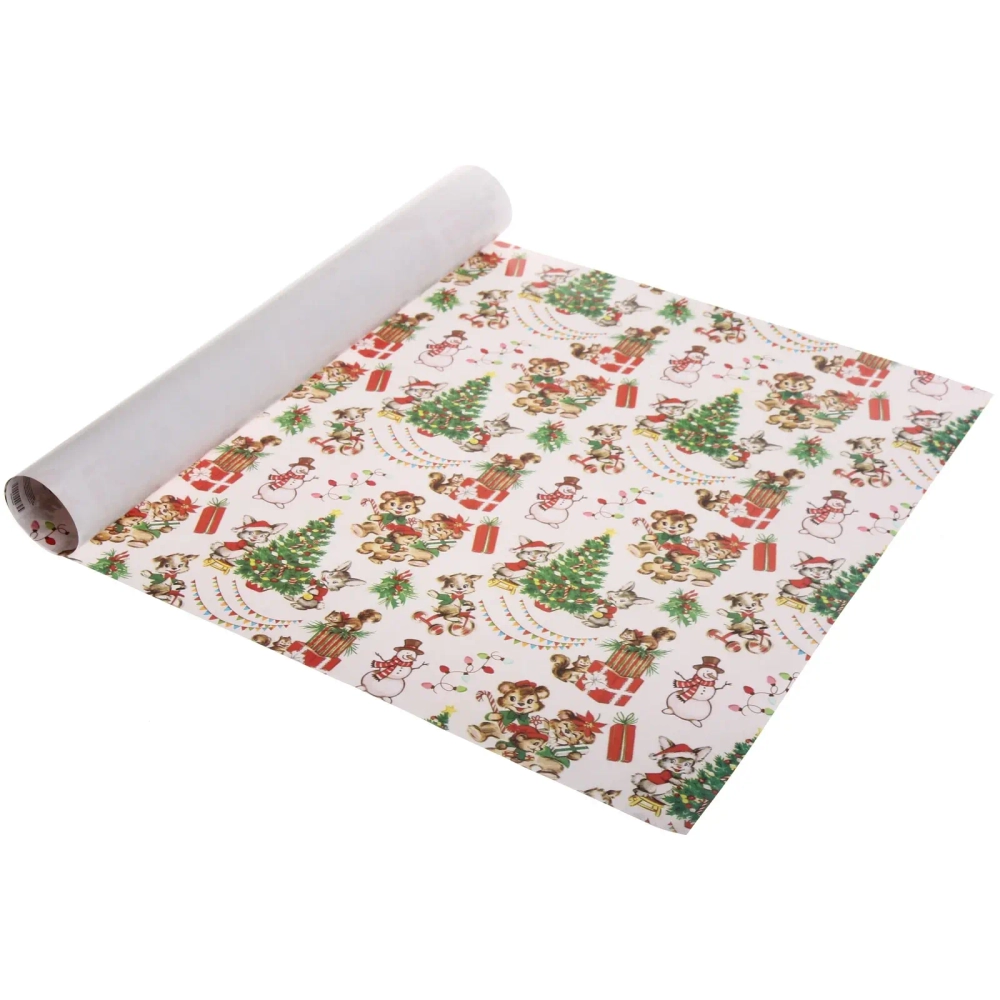 Бумага упаковочная 50х70 см «Новогодний хоровод» (1 лист)
